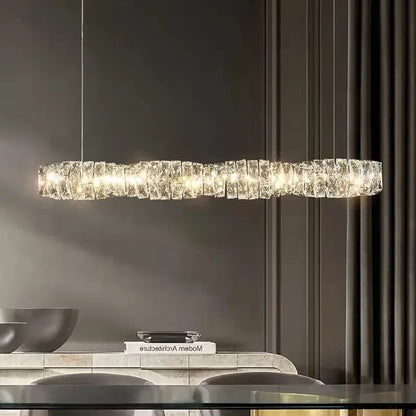 Lámparas colgantes LED de cristal DecorBites™ | Lámpara colgante de anillo regulable | Accesorios de decoración modernos y de lujo