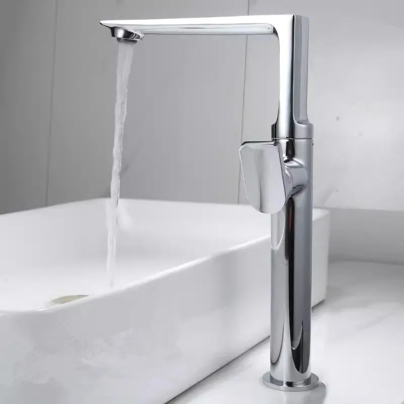 Grifo de Lavabo de Latón Dorado Decorbites™ para Baño, Asa Única Mezclador de Agua Caliente y Fría