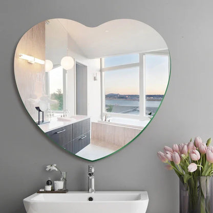 DecorBites™ Heart-shaped Acrylic Shatterproof Wall Mirror Decor for Bedroom, Living Room