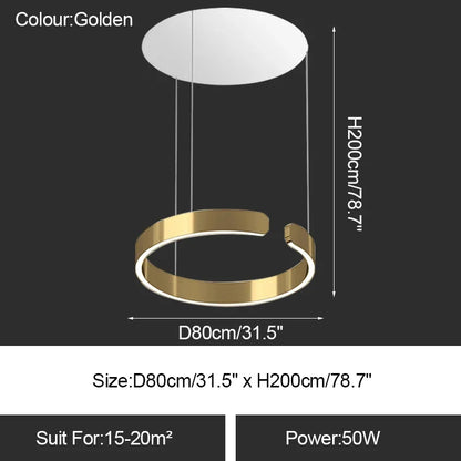 DecorBites™ LED Ring Chandelier: Modern Dining Room Table Lighting & Home Decoration