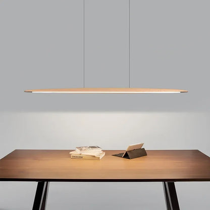Modern White Wood Linear Pendant Light