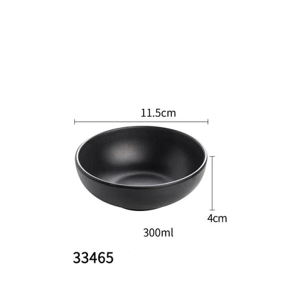 طقم أطباق وأطباق صلصة غمس بلاستيكية من الميلامين الأسود من DecorBites™ - عبوة من 4 قطع