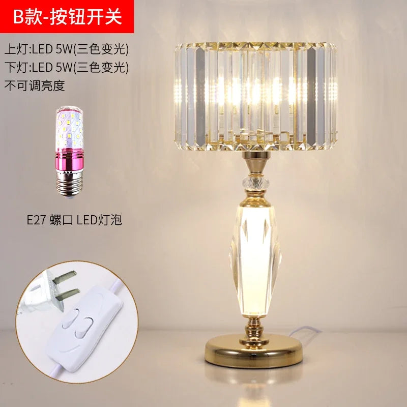 Lámpara de escritorio de cristal DecorBites™: Lámpara de noche decorativa moderna y de alta gama