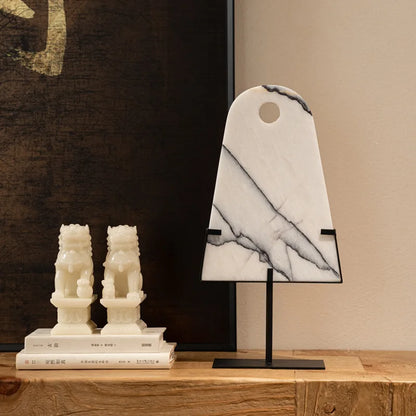 ديكوربايتس™ - منحوتة رخامية من اليشم المجردة - ديكور منزلي - تماثيل هندسية