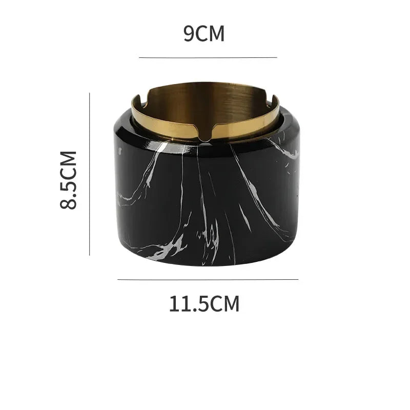 Cenicero DecorBites™ con textura de mármol chapado en oro - Accesorios para fumar
