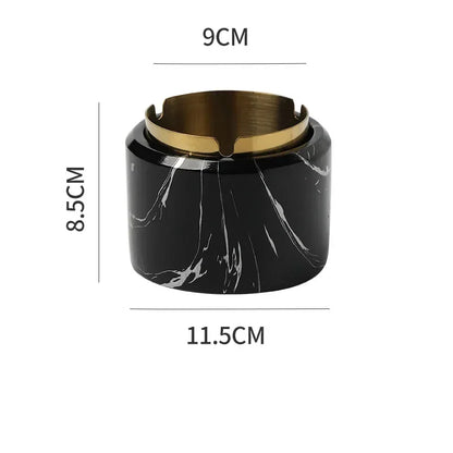 Cenicero DecorBites™ con textura de mármol chapado en oro - Accesorios para fumar