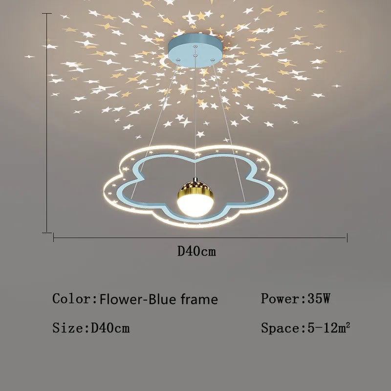 DecorBites™ Cloud Flower LED Chandelier: Kid's Bedroom Starry Sky Decorative Lighting Fixture