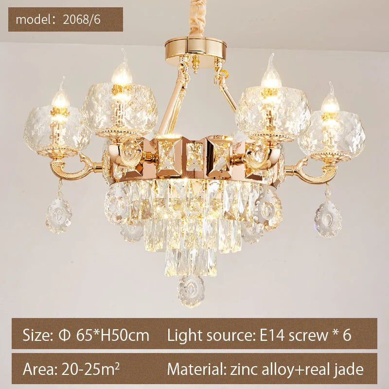 DecorBites™ Crystal Chandelier: Grand European Villa High-end Fixture for Living Room, Restaurant, Building