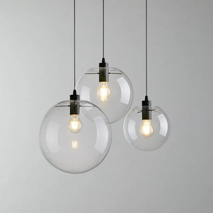 Nordic Clear Glass Globe Pendant Light