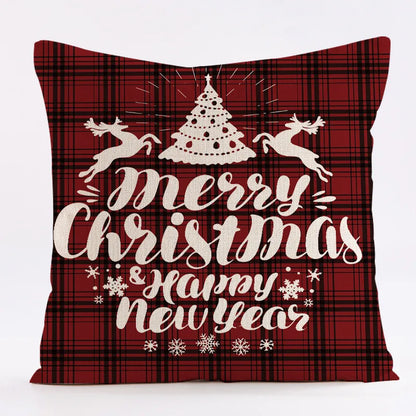 DecorBites™ Christmas Linen Cushion Cover 45x45cm Sofa Home Party Decor