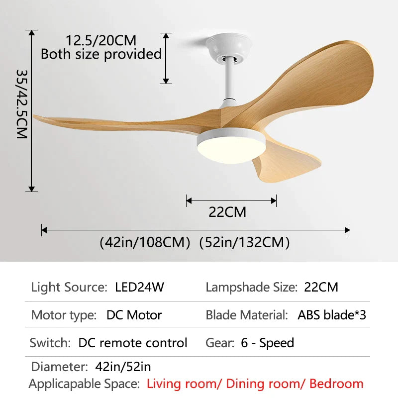 DecorBites™ 52-Inch Modern LED Ceiling Fan Light with Strong Winds and Mute Operation