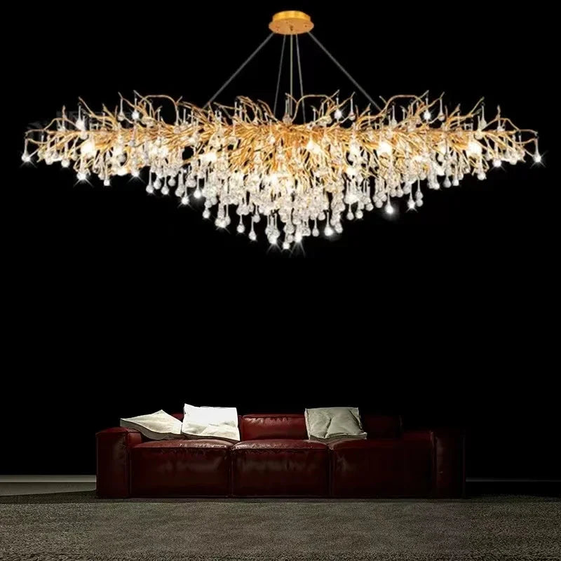 DecorBites™ Crystal Branch Chandelier | Indoor Luxury Gloss Light for Living & Dining Room