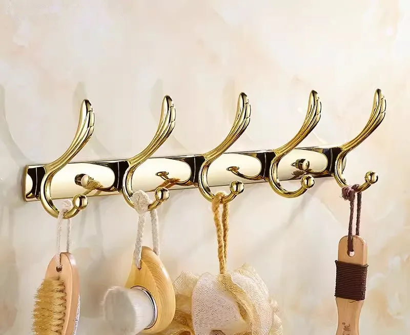 DecorBites™ Brass Jade Bathroom Accessories Set: Towel Bar, Soap Holder, Towel Rack, Glass Shelf