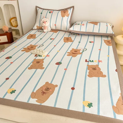 DecorBites™ Antibacterial Pattern Mat Set | Skin-Friendly & Soft Mattress | Summer Air Conditioning