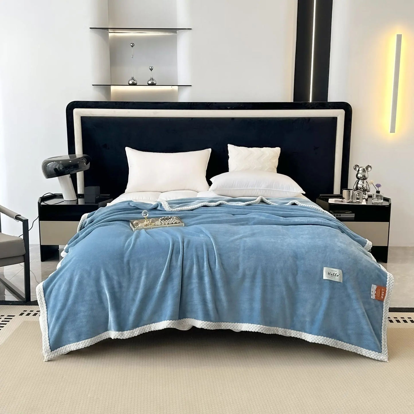 Manta de franela acogedora DecorBites™ para siesta - Color sólido