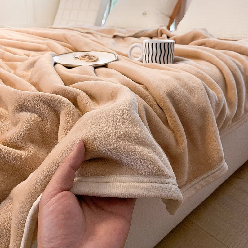 DecorBites™ Coral Velvet Summer Blanket: Extra Soft, Skin-friendly, Machine Washable