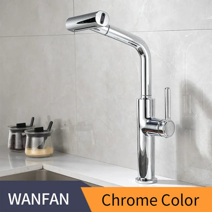 صنبور مطبخ أسود قابل للسحب من DecorBites™ مع رأس رشاش Waterfall Stream