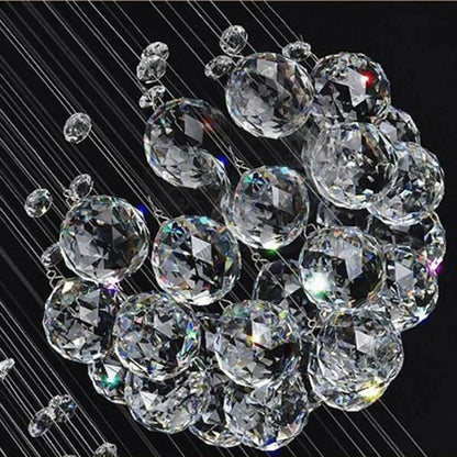 Crystal Chandelier for High Ceiling Modern Spiral Large Raindrop Flush Mount Light Fixture Living Room Hall 13-Light Fixture