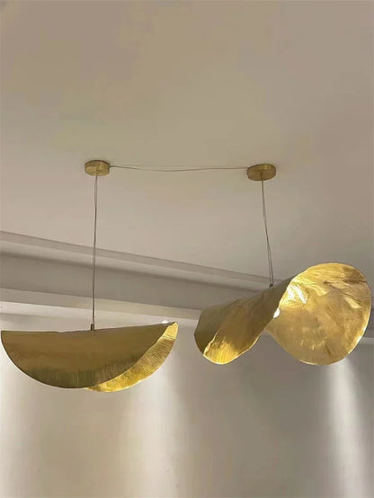DecorBites™ Brass Lotus Leaf Chandelier Pendant for Living Dining Room