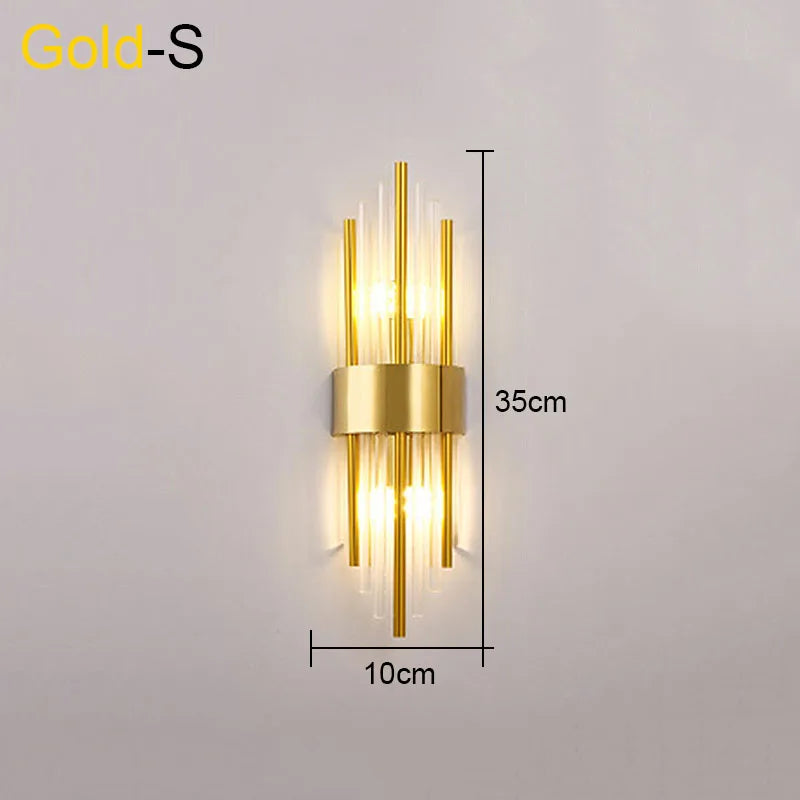DecorBites™ Crystal Wall Lamp: Elegant LED Indoor Lighting for Living Room, Bedroom, Hotel, and TV Background