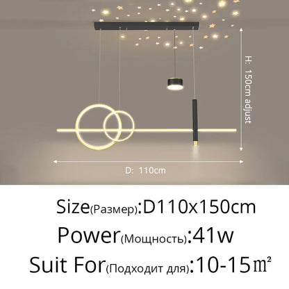 DecorBites™ Black Nordic Style LED Pendant Lights for Living Room Dining Room Lighting