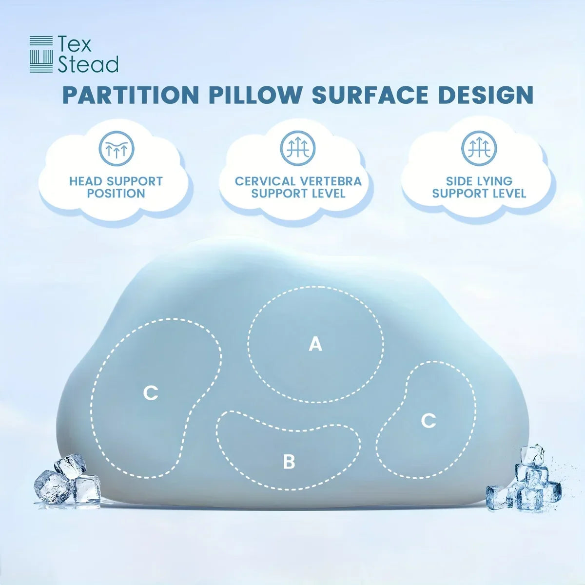 Decobites Cloud Orthopedic Memory Foam Pillow with Washable Cover