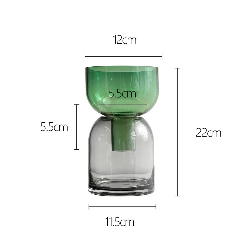 DecorBites™ Glass Vase Hydroponics Flower Pots for Desk Decoration and Floral Arrangement