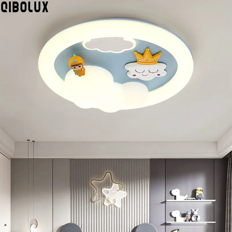 DecorBites™ Kids Ceiling Light: Minimalist Pink Blue Lamp for Bedroom or Living Room