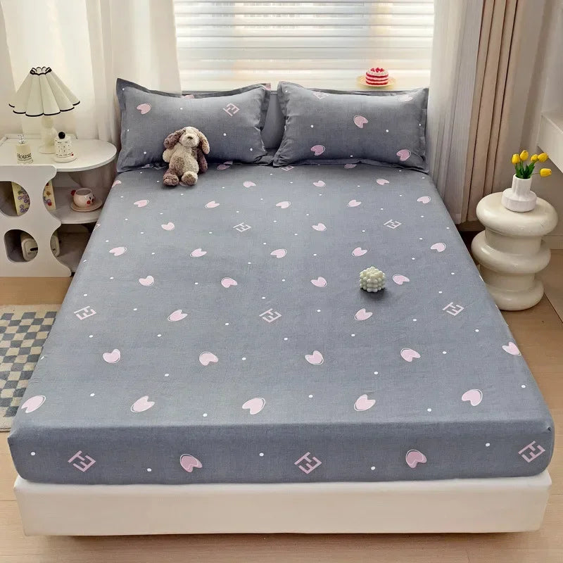 DecorBites™ Japanese Style Thick Fitted Sheet for Queen/King Bed