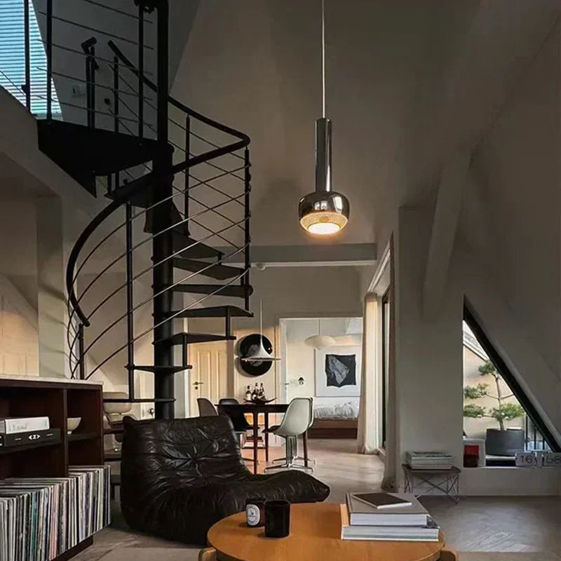 DecorBites™ Gold Chrome Pendant Light Adjustable Wire E27 Bulb Dining Room Sofa Lamp