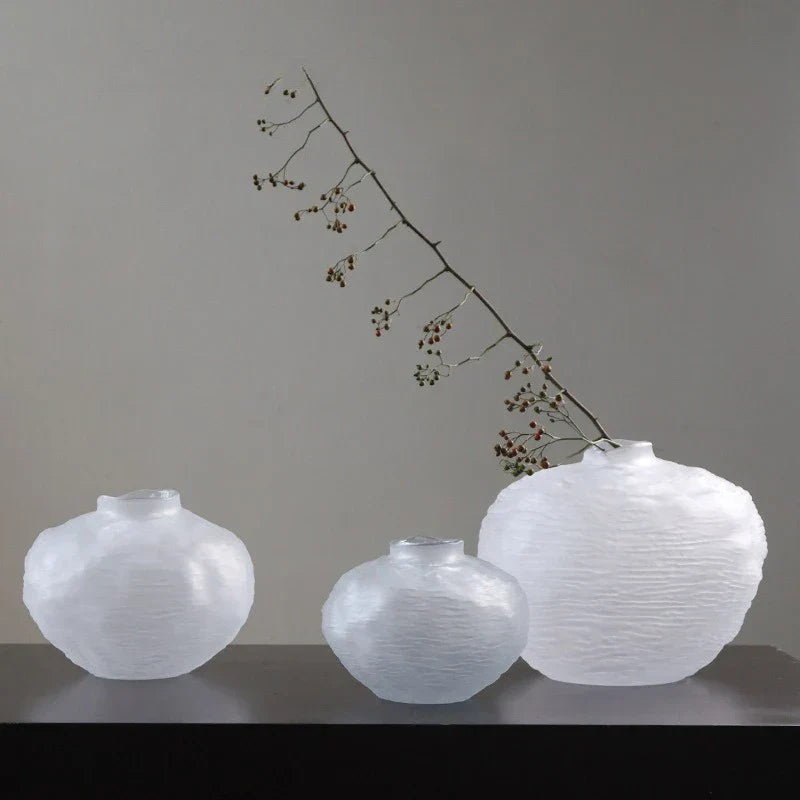 DecorBites™ Glass Pleats Vase for Hydroponics and Flower Arrangement