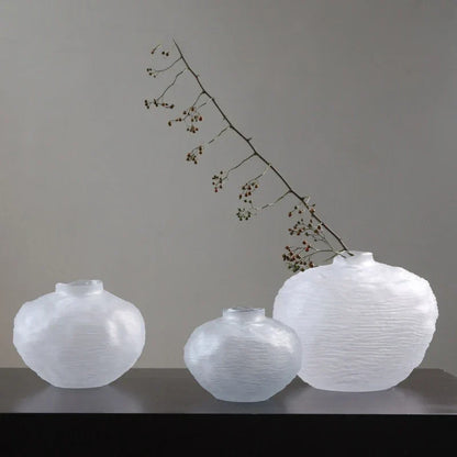 DecorBites™ Glass Pleats Vase for Hydroponics and Flower Arrangement