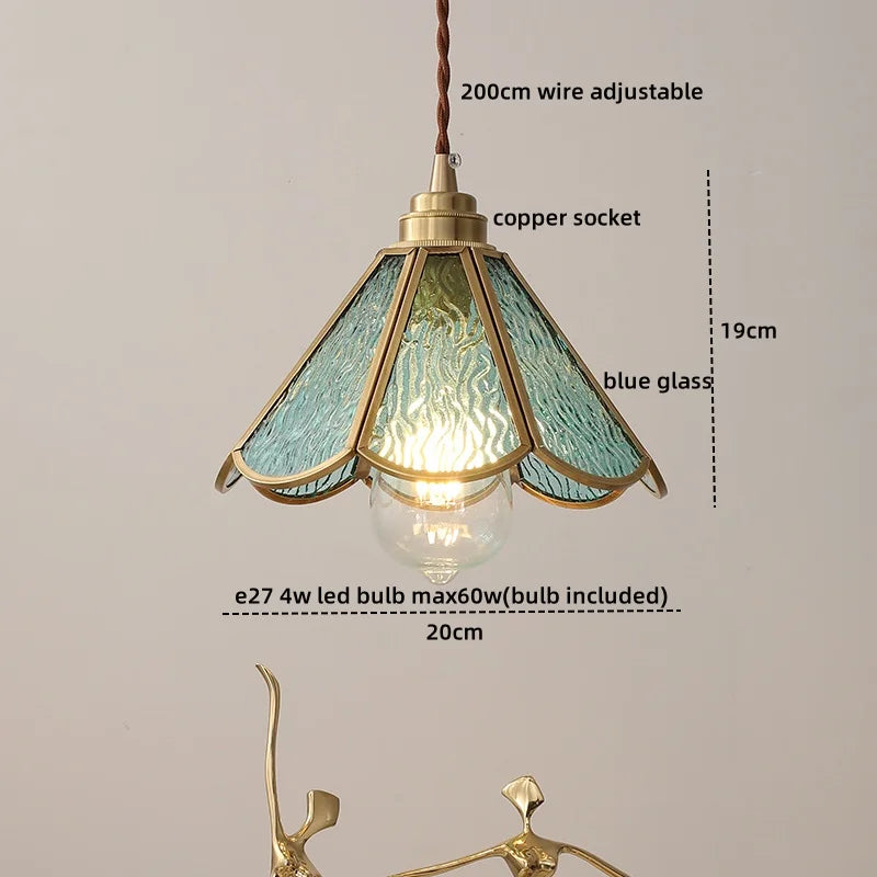 DecorBites™ Glass Copper LED Hanging Light: Nordic Pendant Lamp, Living Room Bedroom Coffee Knob Switch