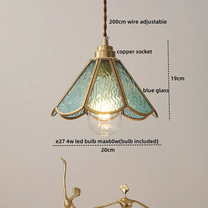 DecorBites™ Glass Copper LED Hanging Light: Nordic Pendant Lamp, Living Room Bedroom Coffee Knob Switch