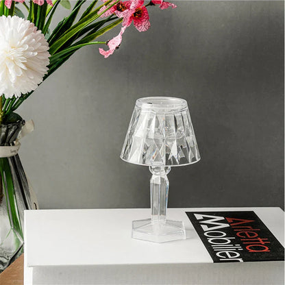 Lámpara de mesa DecorBites™ Crystal Diamond LED de luz nocturna para leer en el dormitorio