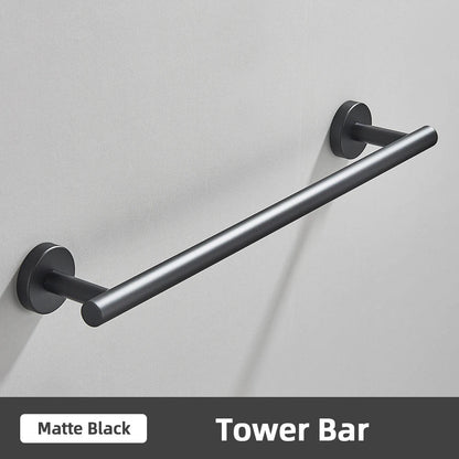 DecorBites™ Brushed Gold Bathroom Accessories Set: Towel Rail, Paper Holder, Hook, Stainless Steel