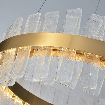 DecorBites™ Golden Crystal Chandelier LED Pendant Light - Luxury Modern Glass Lighting