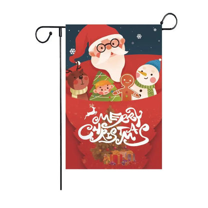 DecorBites™ Christmas Deer & Santa Garden Flags - Outdoor Xmas Decorations