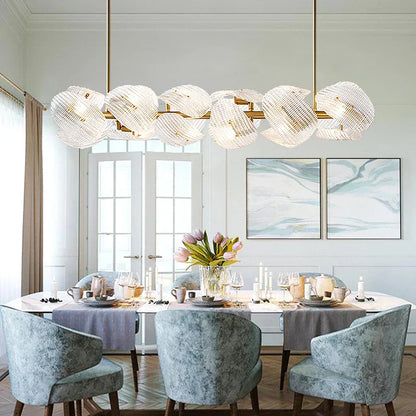 DecorBites™ LED Glass Petal Chandeliers: Luxury Modern Hanging Lamps for Dining Table