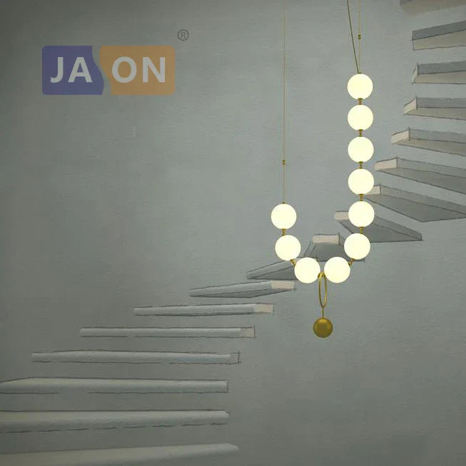 DecorBites™ Brass Artistic Necklace Chandelier Lighting for Living Room