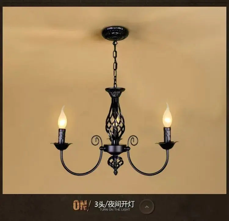 DecorBites™ Modern Black Iron Chandelier for Living Room