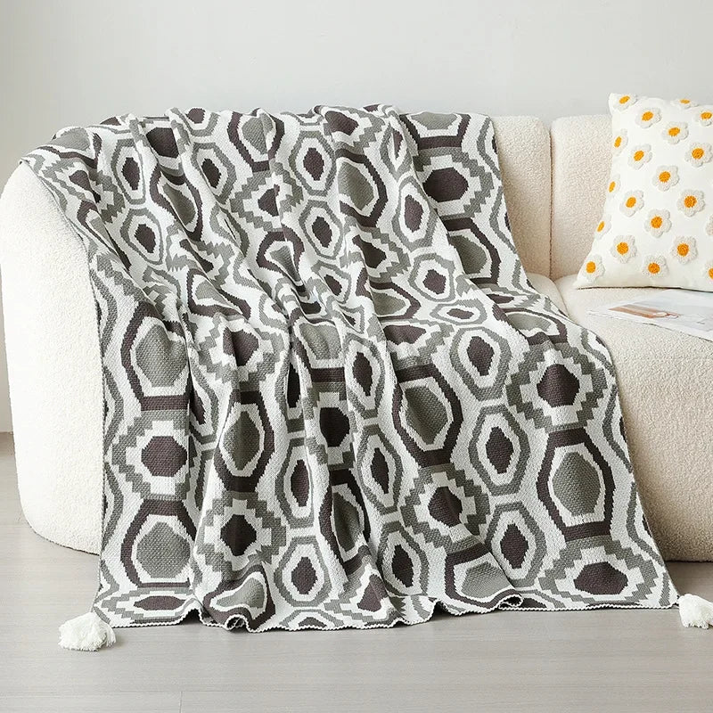 DecorBites™ Bohemian Winter Blanket: Skin-friendly, Thick & Multifunctional for Office, Travel & Home
