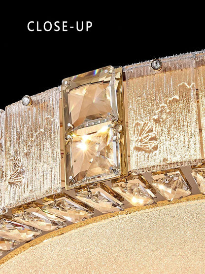 Lámpara de techo de lujo DecorBites™ de cristal - LED dorado para decoración del hogar