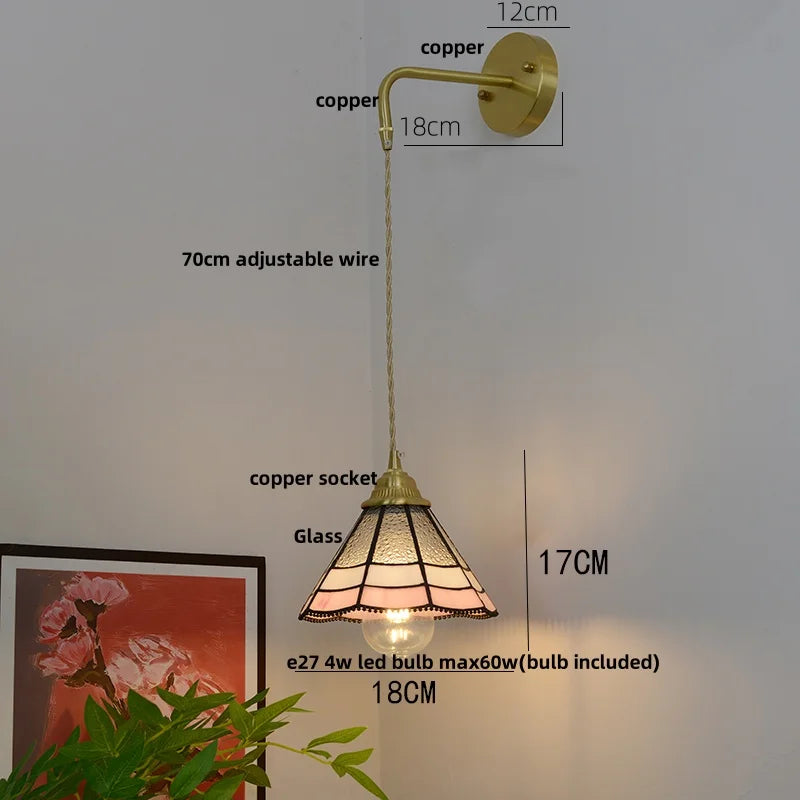 Decorbites™ Glas Messing LED Wandleuchte Vintage Waschleuchte Wandlampe