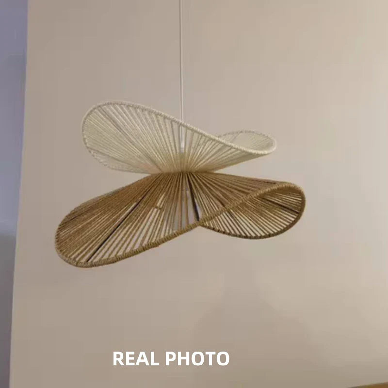 Decorbites™ Lámparas Colgantes de Cáñamo: Accesorios de Iluminación LED Interior Wabi Sabi