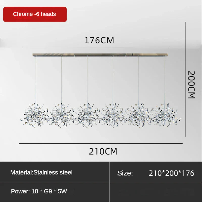 DecorBites™ Leaf Sequin Ceiling Chandelier for Modern Living Room, Restaurant, Bar, and Shop Window