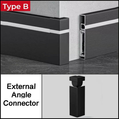 DecorBites™ LED Skirting Aluminum Profiles: Brushed Gold/Black, Conner Baseboard, Diffuser, Stair, Floor, Wall Decor