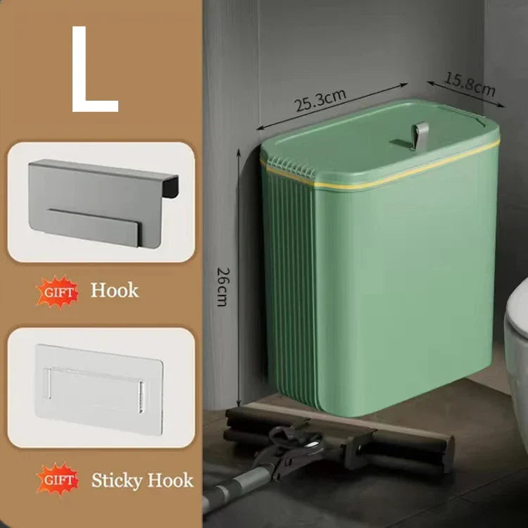 DecorBites™ Kitchen Trash Can Wall Mounted Hanging Bin with Lid