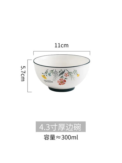 Juego de plato y tazón para fideos de arroz DecorBites™ de porcelana fina