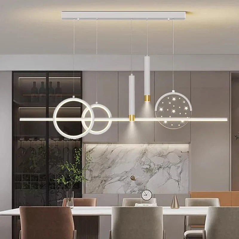 Brushed Gold LED Chandelier Black 100cm Dining